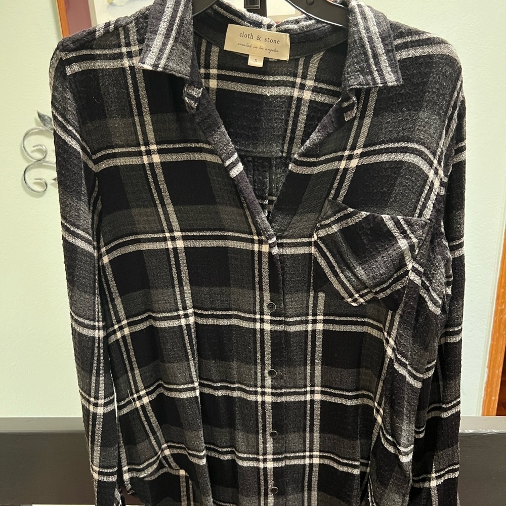 Cloth & Stone Monochrome Plaid Shirt #229